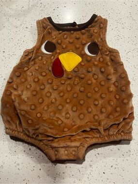 Baby starters holiday Thanksgiving turkey costume 3 months sleeveless brown